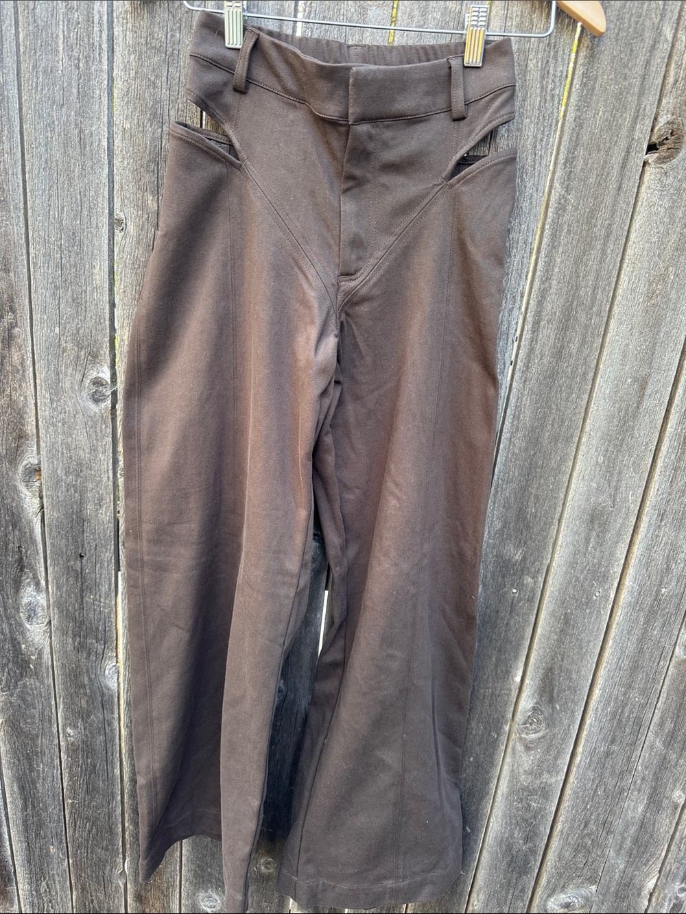 ALO Yoga Dark Brown Wide-Leg Chinos